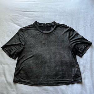 FOREVER 21 Silver and Black Sparkle Shirt